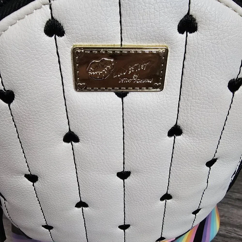 Betsey Johnson Rainbow & Heart Black Backpack